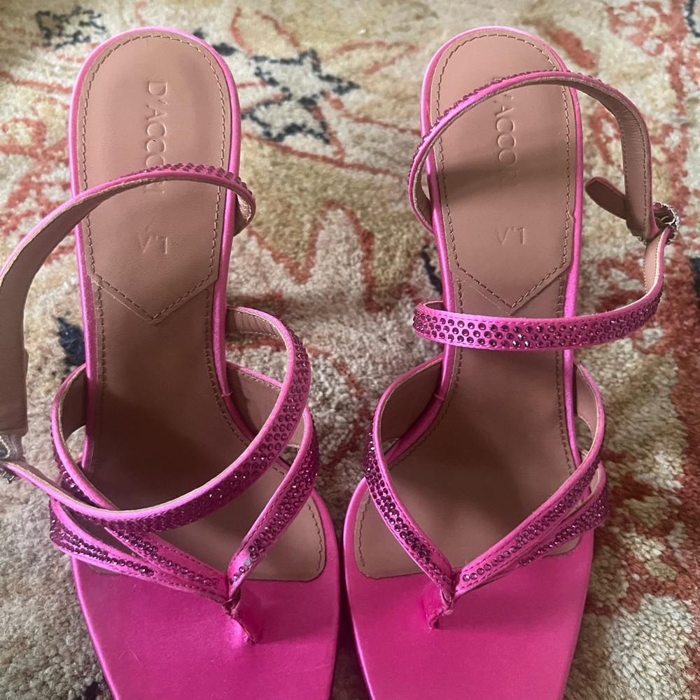 Pink Strappy D’ACCORI Sandals with a heel.